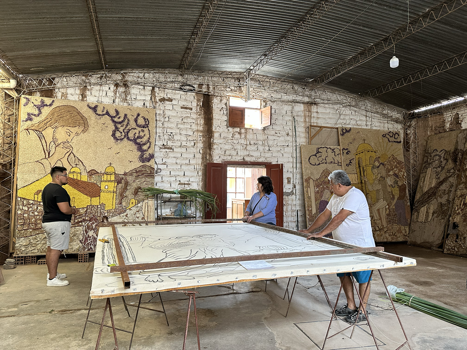 Preparation of an ermita by the Salazar family, Tilcara, Jujuy Province
